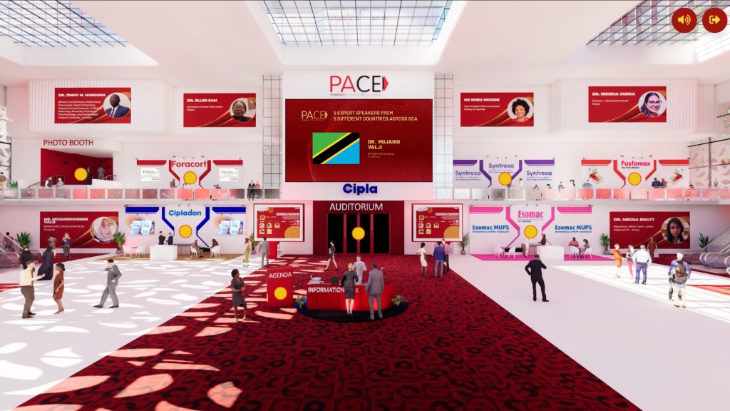 VIDE 3D virtual expo lobby with exhibition halls